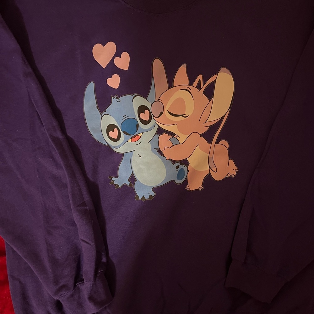 Purple Sweater with Cartoon Characters
